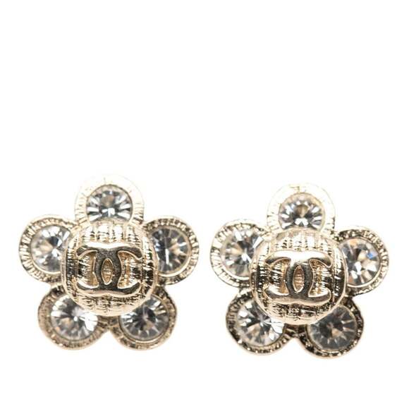 CHANEL Gold Logo Earrings